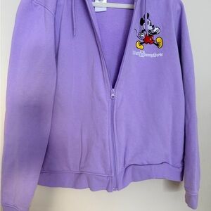 Disney womans Purple Mickey Mouse Zip Up Hoodie